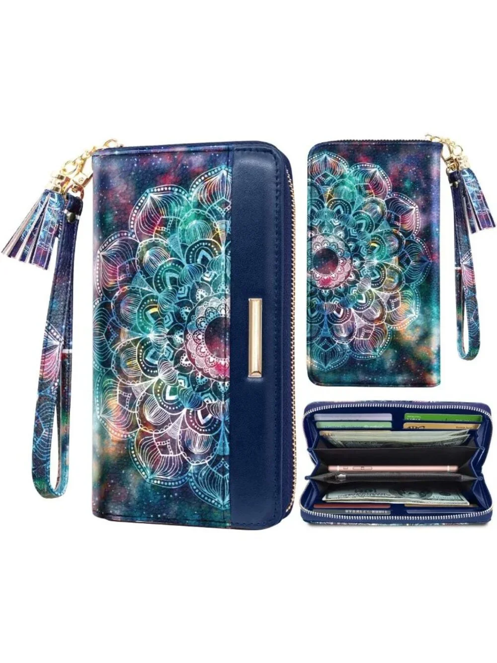Stylish RFID Blocking Wallet for Women - Zipper Around Credit Card Holder